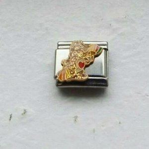Tender Heart Care Bear enamel 9mm stainless steel Italian charm link new